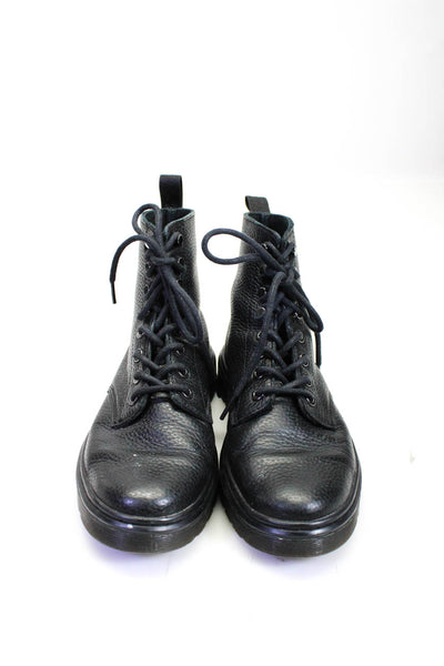 Dr. Martens Womens Flat Grain Leather Ankle Combat Boots Black Size 7