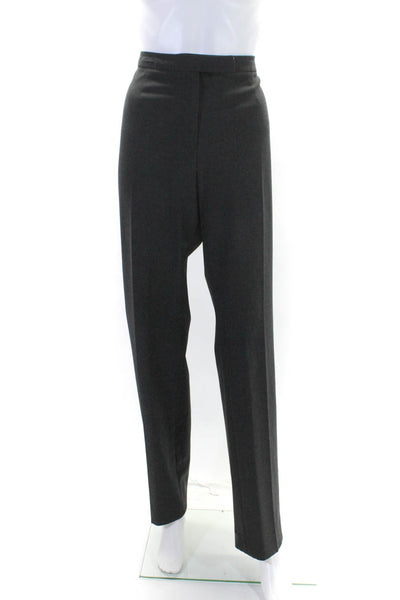 T Tahari Womens Flat Front Hook & Eye Straight Leg Zip Dress Pants Gray Size 14