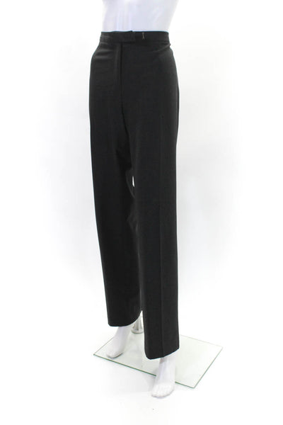 T Tahari Womens Flat Front Hook & Eye Straight Leg Zip Dress Pants Gray Size 14