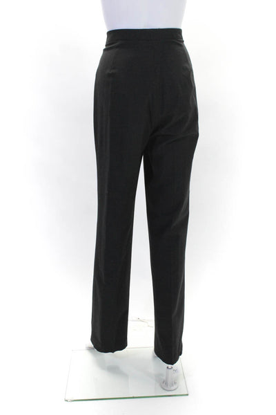 T Tahari Womens Flat Front Hook & Eye Straight Leg Zip Dress Pants Gray Size 14