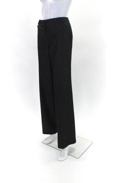 Calvin Klein Womens Flat Front Hook & Eye Zip Straight Leg Pants Black Size 8