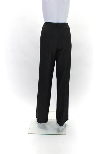 Calvin Klein Womens Flat Front Hook & Eye Zip Straight Leg Pants Black Size 8