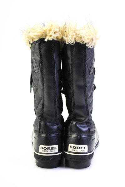 Sorel Womens Ostritch Embossed Lace Up Mid Calf Winter Boots Black Size 9US 39EU