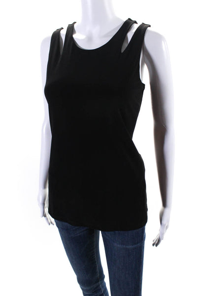 Joseph Ribkoff Womens Solid Black Cold Shoulder Sleeveless Blouse Top Size 10