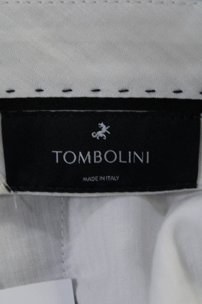 Tombolini Mens Light Gray Wool Pleated Slim Straight Dress Pants Size 48R