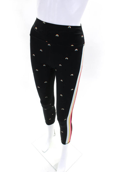 Spiritual Gangster Womens Rainbow Pull On Leggings Black Size Extra Small