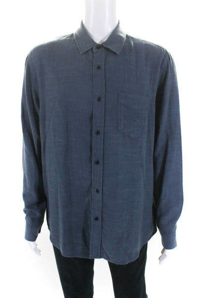 Rails Mens Dusty Blue Cotton Collar Long Sleeve Button Down Shirt Size L