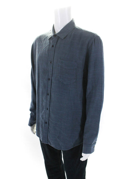 Rails Mens Dusty Blue Cotton Collar Long Sleeve Button Down Shirt Size L