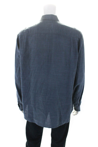 Rails Mens Dusty Blue Cotton Collar Long Sleeve Button Down Shirt Size L