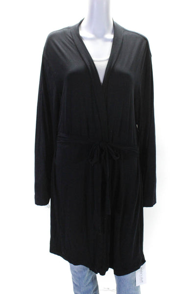 Calvin Klein Womens Long Sleeve Tie Front Cardigan Sweater Black Size M/L