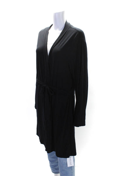 Calvin Klein Womens Long Sleeve Tie Front Cardigan Sweater Black Size M/L