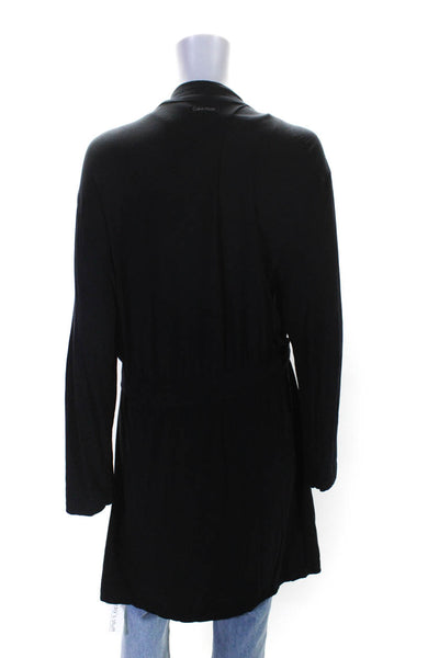 Calvin Klein Womens Long Sleeve Tie Front Cardigan Sweater Black Size M/L