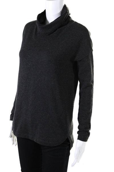 The North Face Womens Long Sleeve Turtleneck Sweatshirt Gray Cotton Size XS