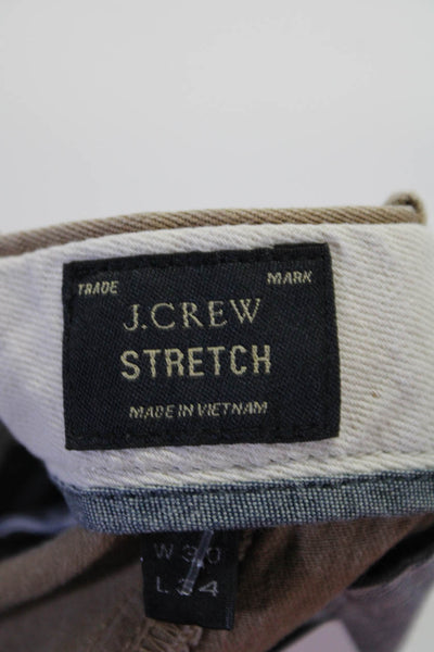 J Crew Mens Stretch Twill Khaki Chino Slim Straight Pants Beige Size 30x34