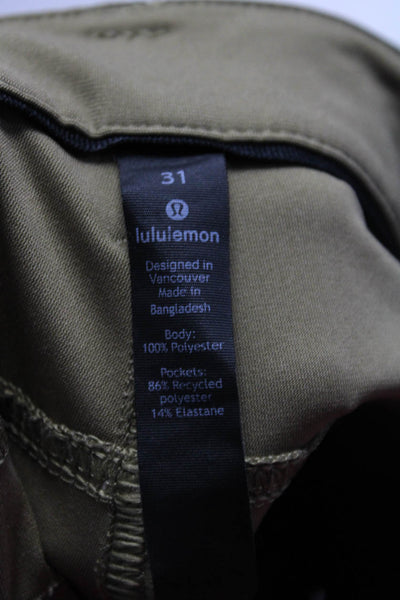 Lululemon Men Mid Rise Flat Front Slim Leg Golf Pants Brown Size 31