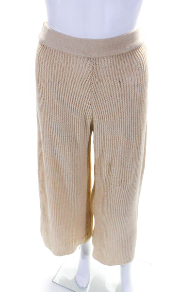 Flook Womens Woven Pull On High Rise Wide Leg Pants Beige Size Extra Small