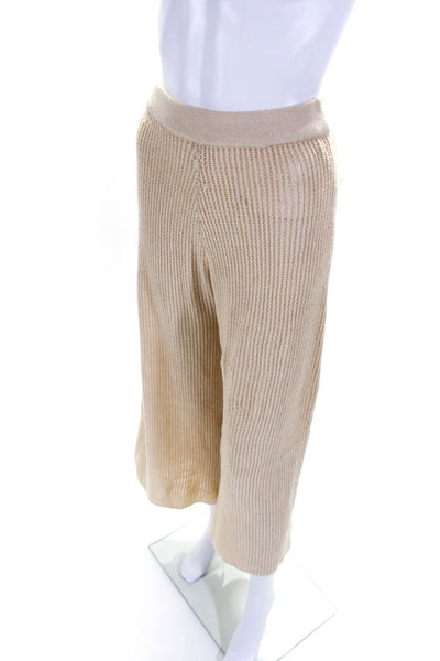 Flook Womens Woven Pull On High Rise Wide Leg Pants Beige Size Extra Small