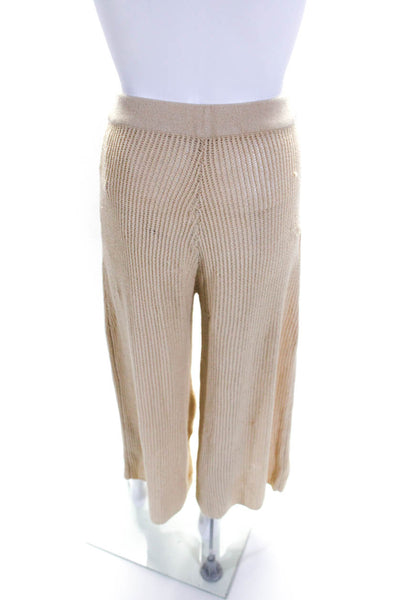 Flook Womens Woven Pull On High Rise Wide Leg Pants Beige Size Extra Small