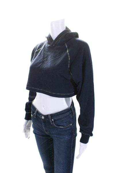 Something Navy X Bandier Womens Long Sleeves Hoodie Navy Blue Size Extra Small