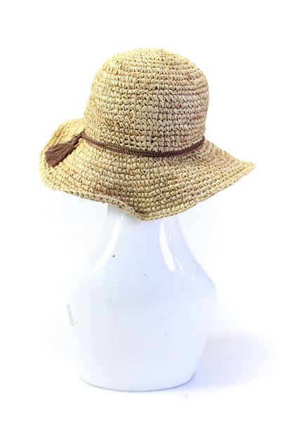 J Crew Women's Tassel Raffia Straw Panama Hat Size M/L