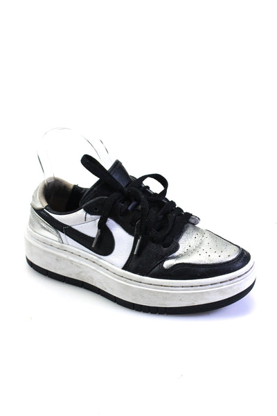 Nike Girls Leather Two-Toned Lace Up Low Top Platform Sneakers Black Size 7