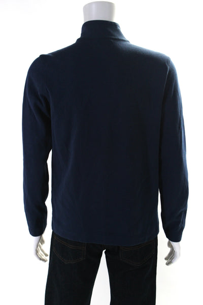 Bonobos Men's High Neck Long Sleeves Quarter Zip Pullover Sweatshirt Blue Size M