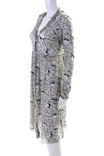 Twin Set Simona Barbieri Women's Long Sleeve Slit Hem Floral Dress Size L