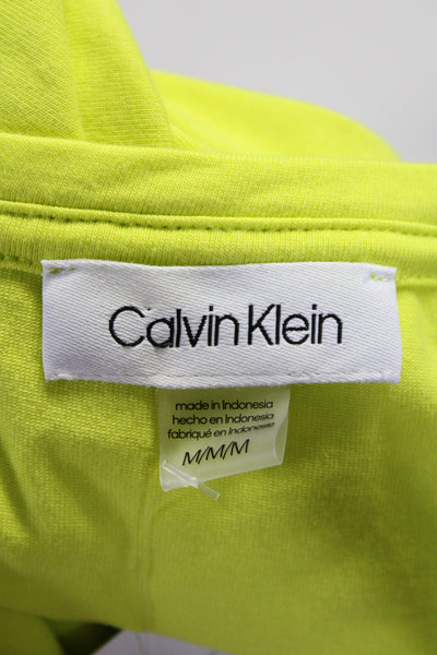 Calvin Klein Womens Cotton Short Sleeve T shirt Dress Neon Green Size M