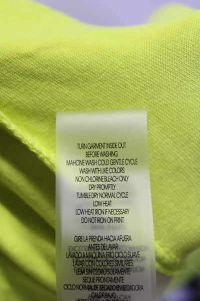 Calvin Klein Womens Cotton Short Sleeve T shirt Dress Neon Green Size M