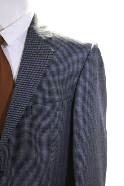 Bert Pulitzer Mens Single Breasted Houndstooth Print Suit Jacket Gray Size 42R