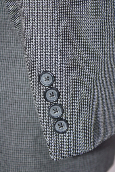 Bert Pulitzer Mens Single Breasted Houndstooth Print Suit Jacket Gray Size 42R