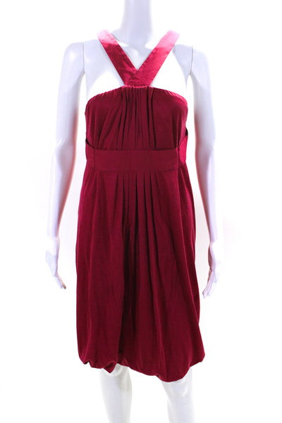 Philosophy di Alberta Ferretti Womens Halter Mini Empire Waist Dress Red Size 8