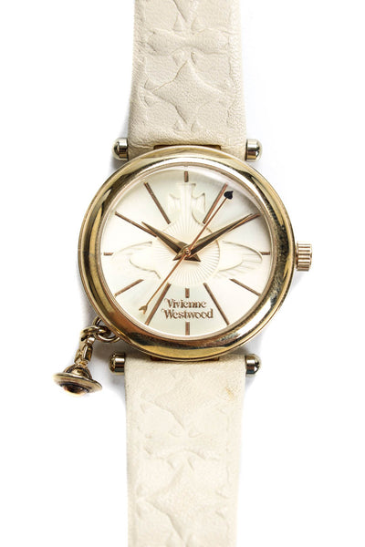 Vivienne Westwood Women's  Quartz Stainless Steels White Leather Straps Watch