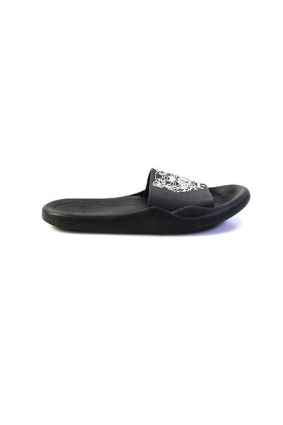 Kenzo Womens Slip On Tiger Logo Rubber Slide Sandals Black White Size 40