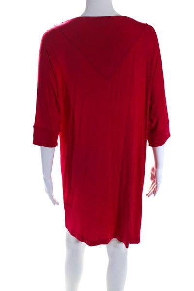 Gottex Womens Dolman Sleeve Jersey Cowl Neck Shift Dress Pink Size Medium