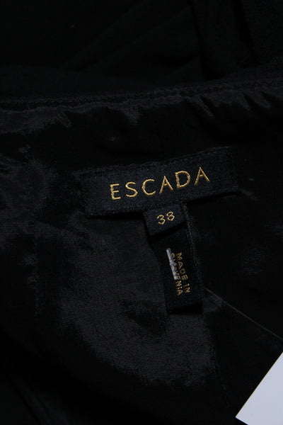 Escada Womens Knee Length Gathered Crepe Pencil Skirt Black Size IT 38