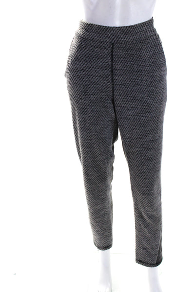 Free People Womens Elastic Waistband High Rise Straight Knit Pants Gray Medium