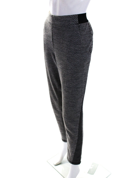 Free People Womens Elastic Waistband High Rise Straight Knit Pants Gray Medium