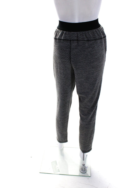 Free People Womens Elastic Waistband High Rise Straight Knit Pants Gray Medium