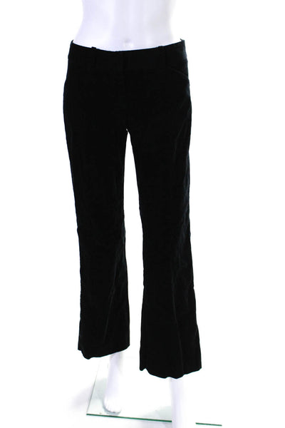 Theory Womens Cotton Corduroy Low-Rise Wide Leg Pants Trousers Black Size 2