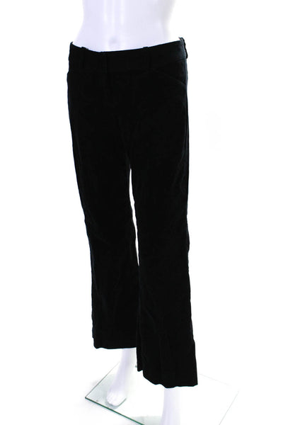 Theory Womens Cotton Corduroy Low-Rise Wide Leg Pants Trousers Black Size 2