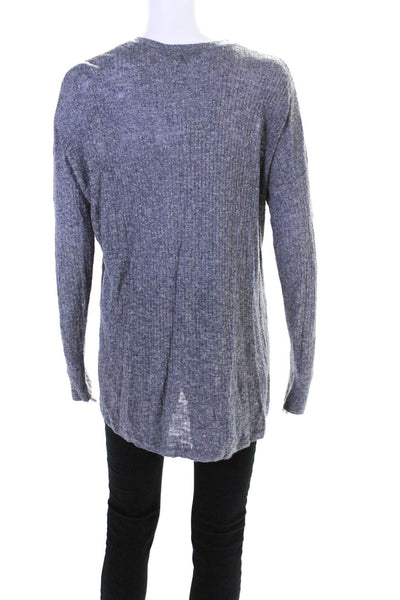 Vince Womens Knit V-Neck Long Sleeve Pullover Sweater Blouse Top Gray Size S