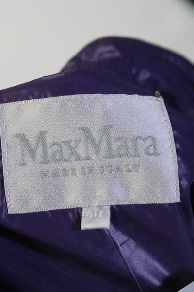 Max Mara Womens Lightweight Full Zip High Neck Windbreaker Jacket Purple Size XL