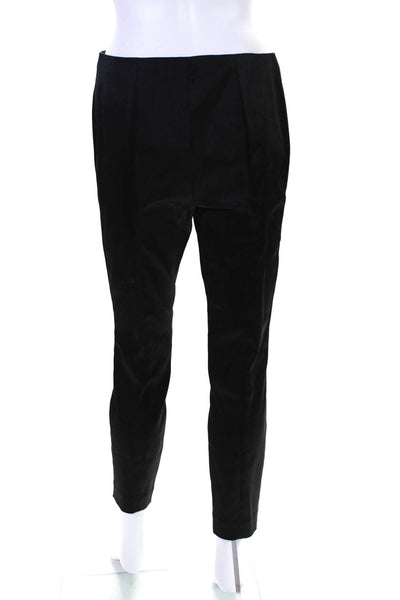 The Row Womens Stretch Satin High Waist Pleated Leggings Pants Black Size Small