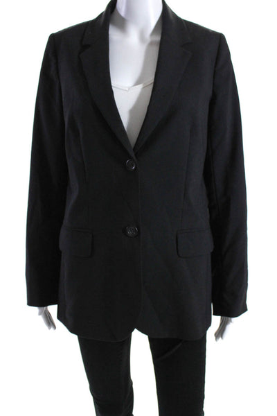 J Crew Womens Unlined Woven Two Button Blazer Jacket Black Wool Size 6