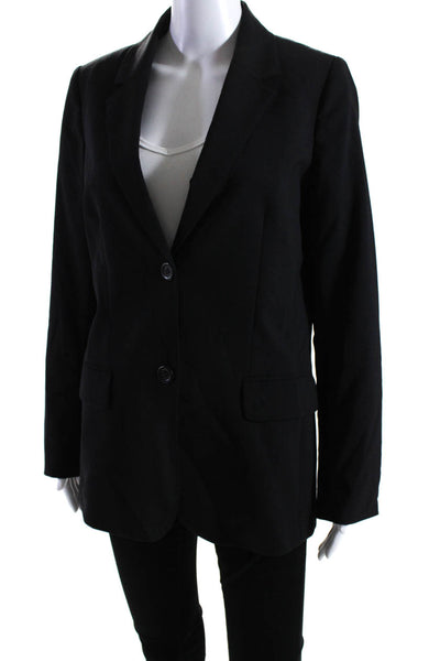 J Crew Womens Unlined Woven Two Button Blazer Jacket Black Wool Size 6