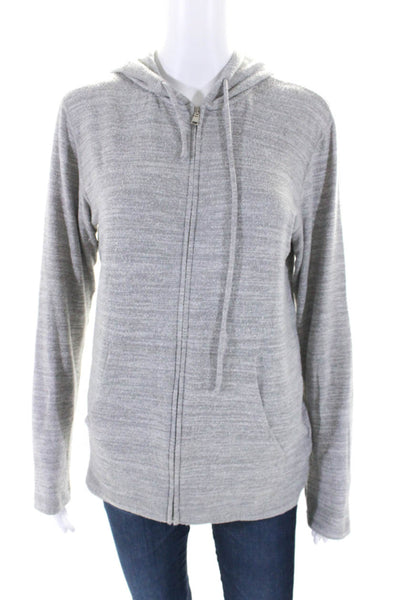 Velvet by Graham & Spencer Womens Full Zip Hooded Jacket Gray Size S