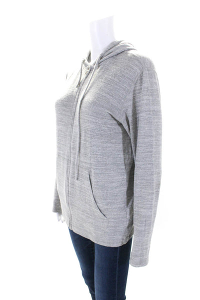 Velvet by Graham & Spencer Womens Full Zip Hooded Jacket Gray Size S