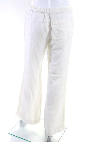 Joie Womens Linen Drawstring Waist Wide Leg Pants White Size Extra Small