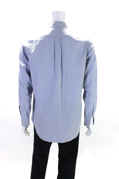 Emporio Armani Mens Long Sleeves Button Down Dress Shirt Blue Cotton Size 15.5 3